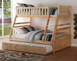 Bartly Natural Wood Twin/Full Bunk Bed with Trundle