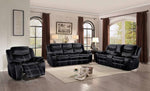 Bastrop Black Manual Glider Recliner Loveseat w/Console