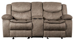 Bastrop Brown Fabric Manual Recliner Loveseat w/Console