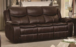 Bastrop Brown Leather Gel Match Manual Recliner Sofa