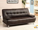 Beaumont Dark Brown Leatherette Futon Sofa