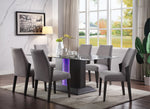 Belay Gray Oak Wood/Glass Dining Table with LED Lighting