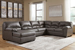 Aberton 3-Pc Gray LAF Sectional Sofa (Oversized)