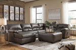 Aberton 3-Pc Gray LAF Sectional Sofa (Oversized)