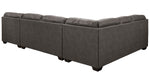 Aberton 3-Pc Gray RAF Sectional Sofa (Oversized)