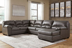 Aberton 3-Pc Gray RAF Sectional Sofa (Oversized)