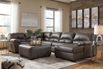 Aberton 3-Pc Gray RAF Sectional Sofa (Oversized)