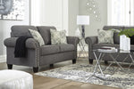 Agleno Charcoal Fabric Loveseat