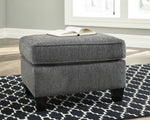 Agleno Charcoal Fabric Ottoman