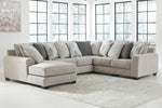 Ardsley 4-Pc Pewter Fabric LAF Sectional Sofa