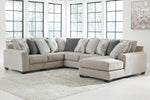 Ardsley 4-Pc Pewter Fabric RAF Sectional Sofa