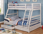 California III White Wood Twin/Full Bunk Bed