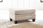 Claredon Contemporary Linen Fabric Ottoman