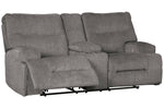 Coombs Charcoal Fabric Power Recliner Loveseat