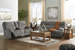 Coombs Charcoal Fabric Power Recliner Loveseat