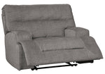 Coombs Charcoal Fabric Wide Seat Manual Recliner