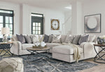 Dellara 4-Pc Chalk Fabric Sectional Sofa with RAF Chaise