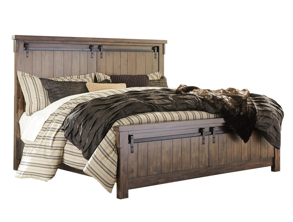 Lakeleigh Brown Wood Cal King Panel Bed