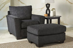 Wixon Slate Fabric Ottoman