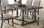 Bernard Weathered Gray Oak Wood Dining Table