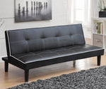 Bernardina Contemporary Black Leatherette Sofa Bed