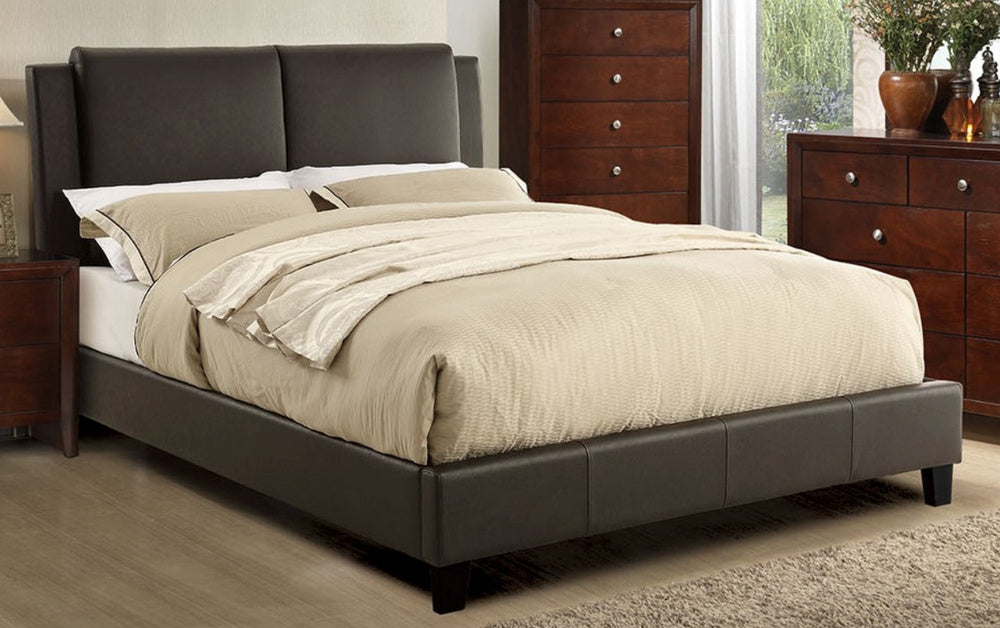 Bettina Brown Faux Leather King Bed