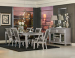 Bevelle Silver Finish Extendable Dining Table