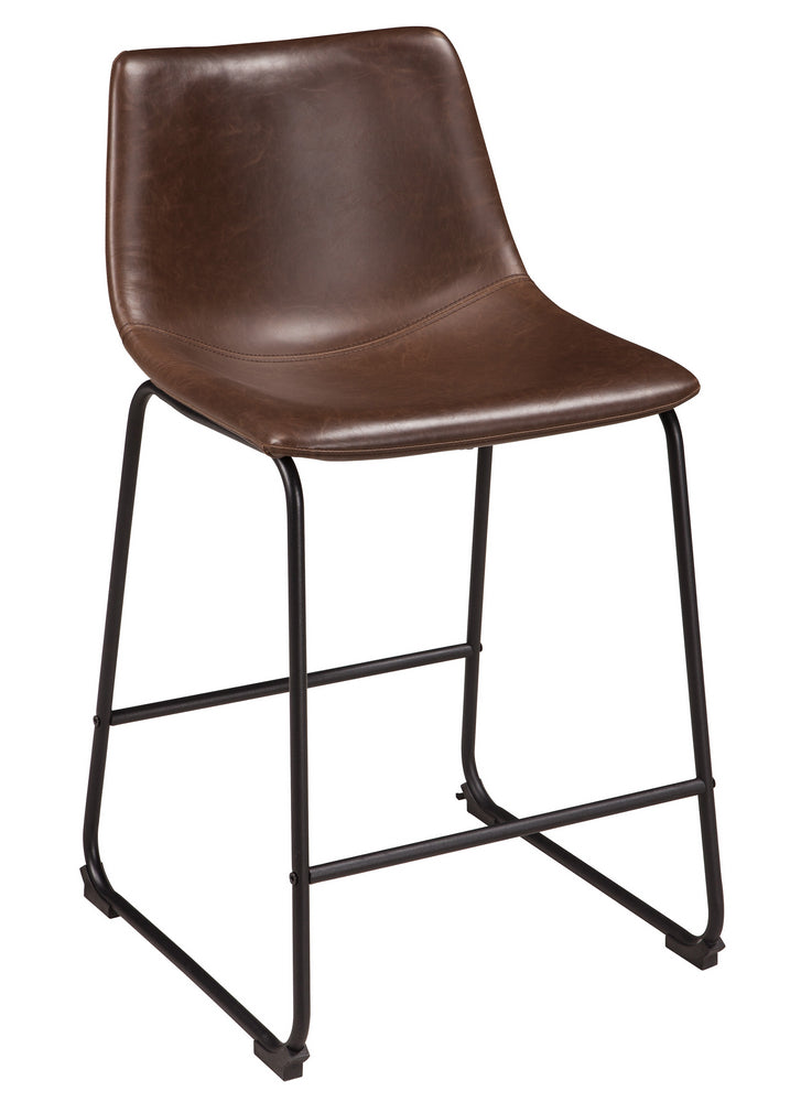 Centiar 2 Brown Faux Leather Counter Height Chairs