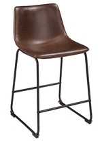 Centiar 2 Brown Faux Leather Counter Height Chairs