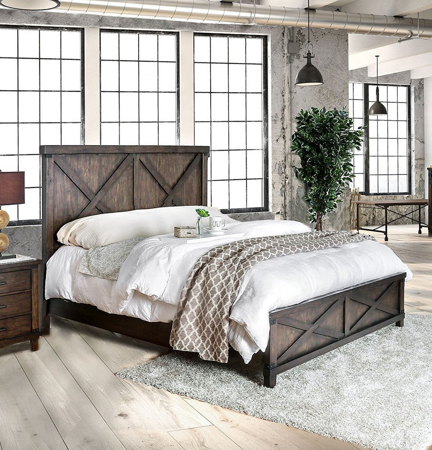 Bianca Dark Walnut Wood King Bed