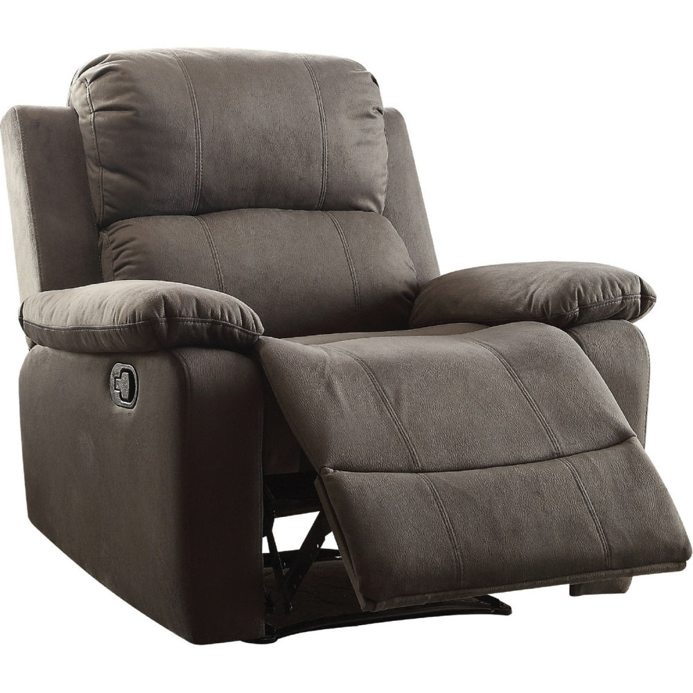 Bina Charcoal Polished Microfiber Manual Recliner