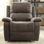 Bina Charcoal Polished Microfiber Manual Recliner