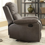 Bina Charcoal Polished Microfiber Manual Recliner