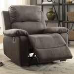 Bina Charcoal Polished Microfiber Manual Recliner