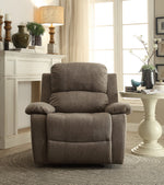 Bina Gray Polished Microfiber Manual Recliner