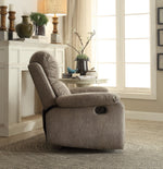 Bina Gray Polished Microfiber Manual Recliner