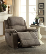 Bina Gray Polished Microfiber Manual Recliner