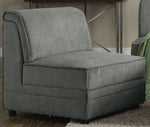 Bois Gray Velvet Modular Sectional Sofa with Ottoman