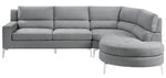 Bonita 2-Pc Gray Fabric RAF Sectional Sofa