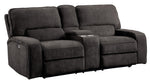 Borneo Chocolate Fabric Power Recliner Loveseat