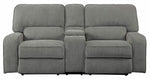 Borneo Mocha Fabric Manual Recliner Loveseat w/Console