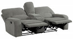 Borneo Mocha Fabric Manual Recliner Loveseat w/Console