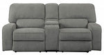 Borneo Mocha Fabric Power Recliner Loveseat w/Console