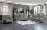 Borneo Mocha Fabric Power Recliner Loveseat w/Console