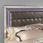 Brachium Dark Gray/Silver Queen Panel Bed