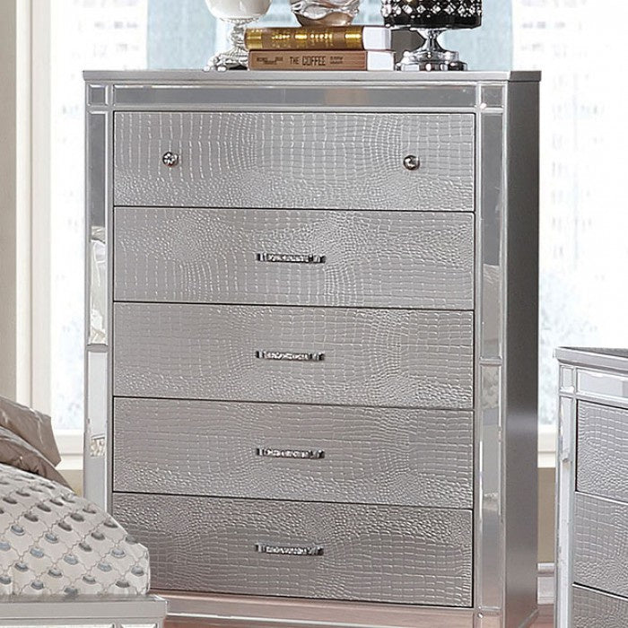 Brachium Silver Wood 5-Drawer Chest