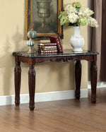 Brampton Espresso Faux Marble Top Sofa Table