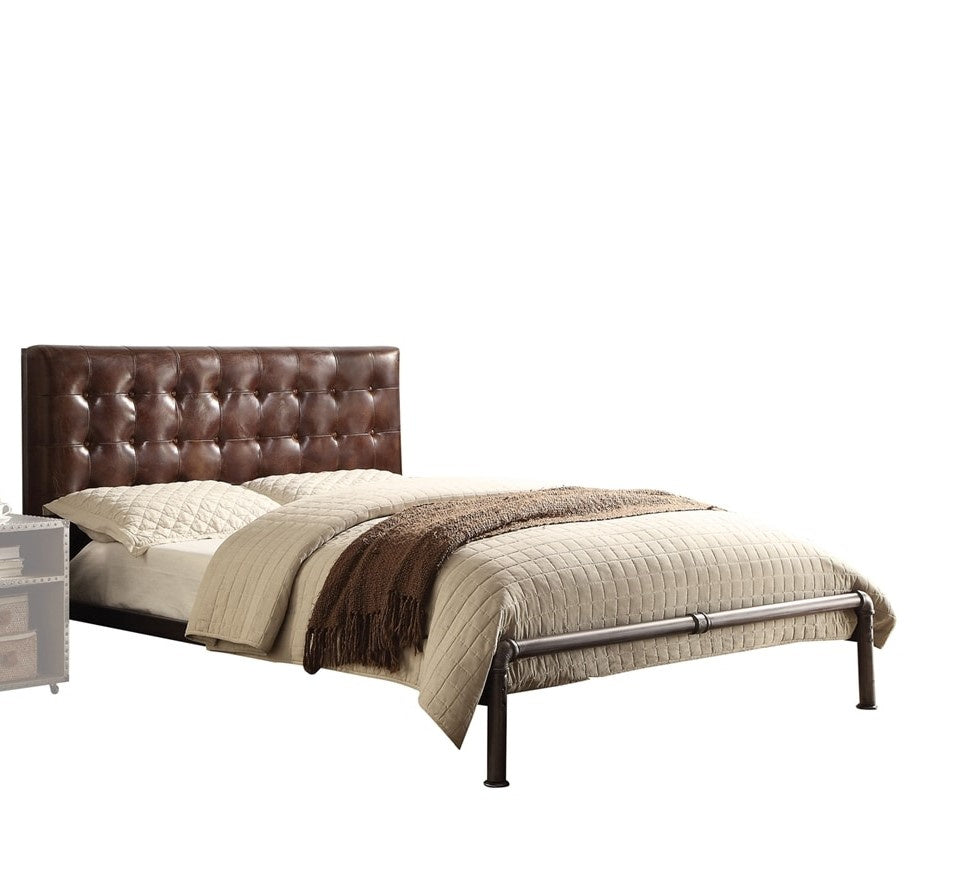 Brancaster Vintage Brown Top Grain Leather Queen Bed