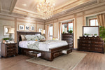 Brandt Brown Cherry Wood Queen Bed w/Storage