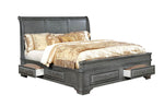 Brandt Gray Wood Queen Bed with Storage